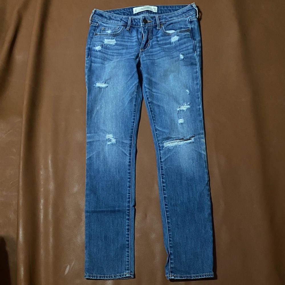 Abercrombie & Fitch Light Blue Distressed Jeans